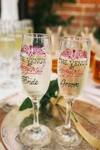 Bride and Groom Personalised Champagne Glasses